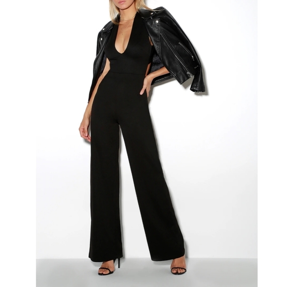 Lulus Pants - Lulu's Black Jumpsuit with Open Back